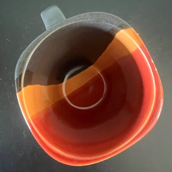 HomeTrends BAZAAR Pattern Stoneware Mug Burnt Red, Black Orange & White Stripes - Picture 13 of 15